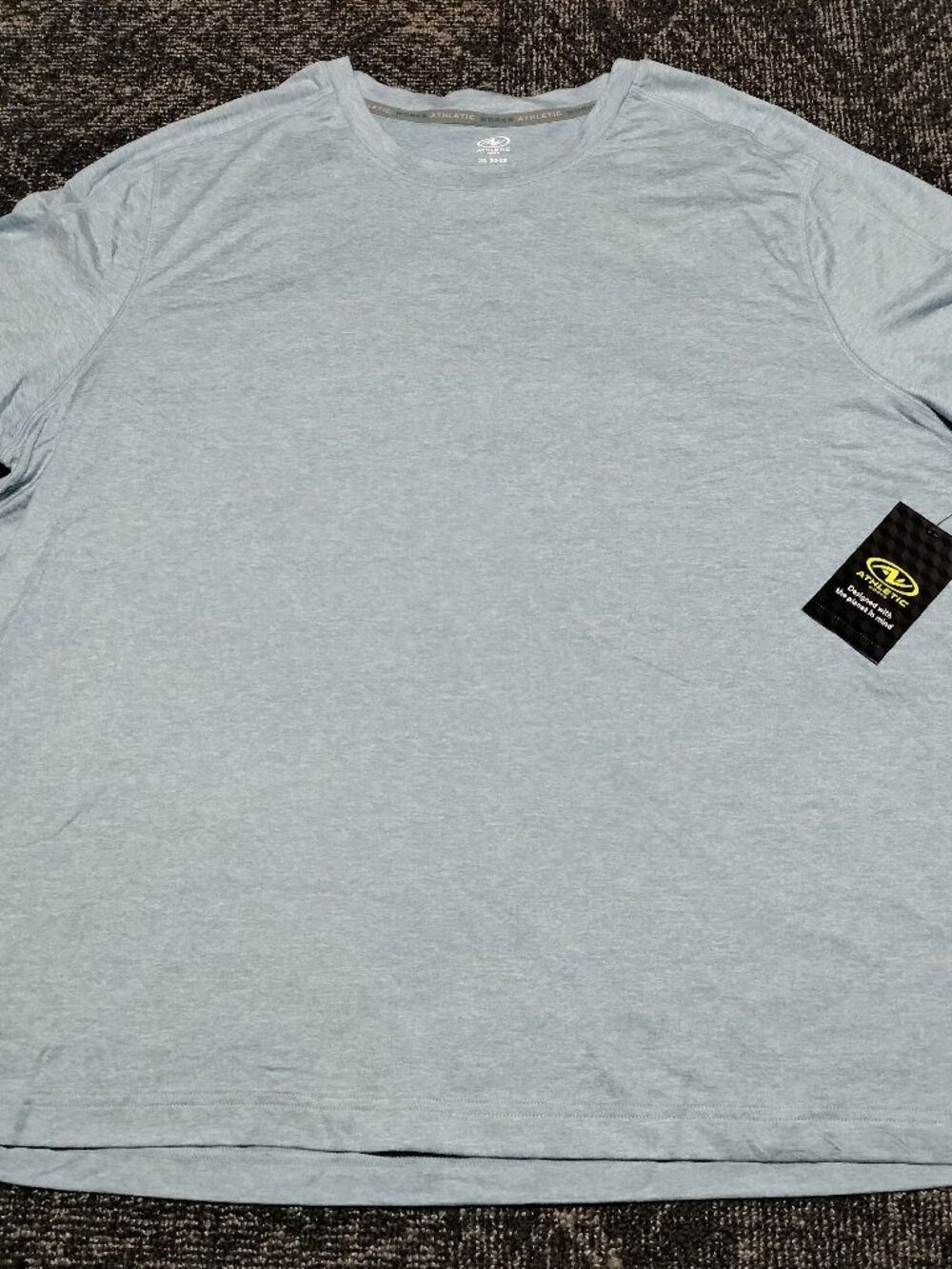 Athletic Works Driworks Quick Dry Tee Shirt Mens 2XL Short Sleeve Blue NWT NEW